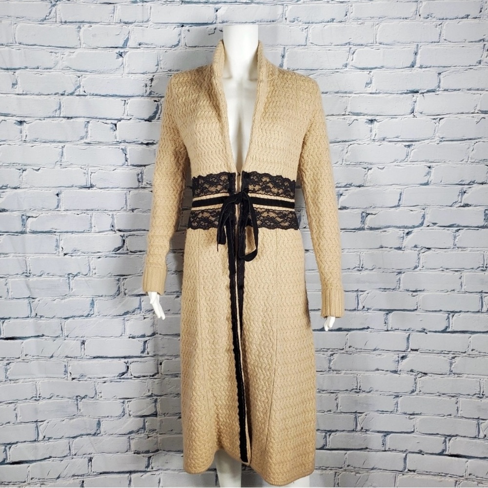 Robert Rodriguez Sweater Coat with Black Lace